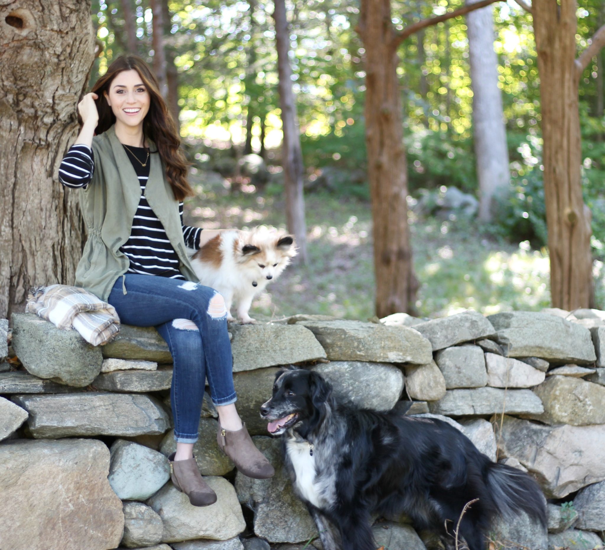 Fall Style | Army Green Vest Outfit, my dogs didn't approve