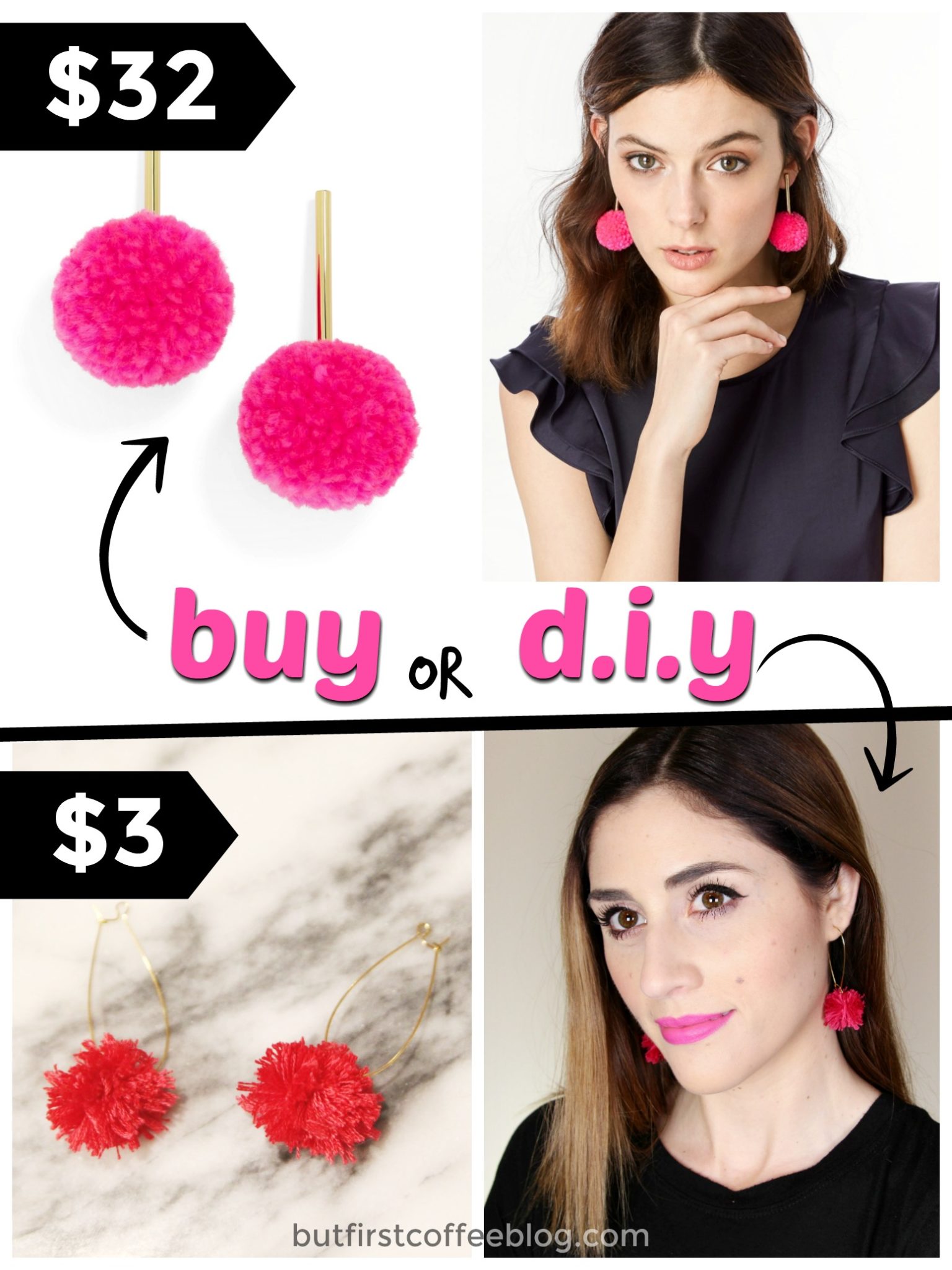 DIY Pom Pom Earrings | How to Make fun pompom earrings