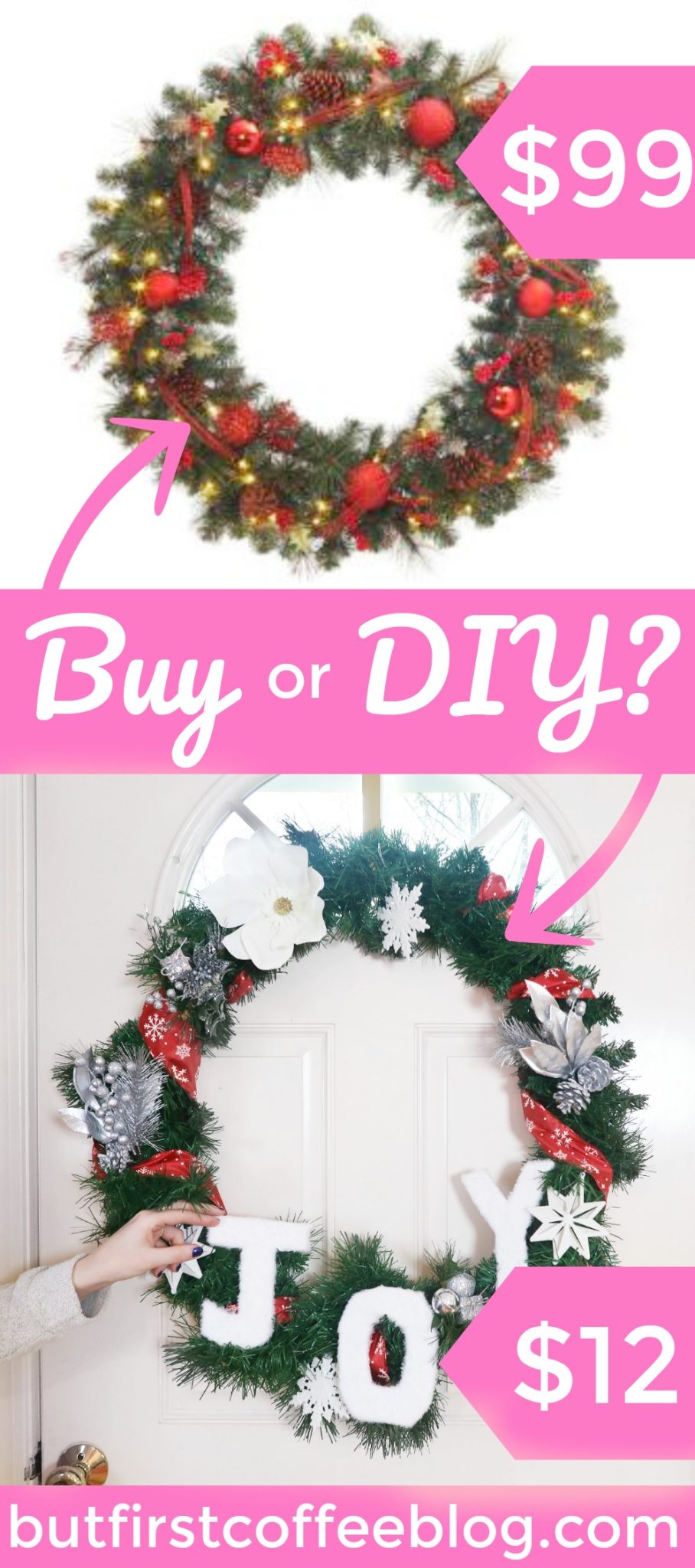 How to Make a Christmas Wreath from the Dollar Tree | Buy or DIY? 