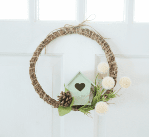 diy birdhouse wreath
