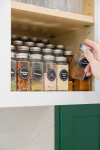 professionally organized spice cabinet